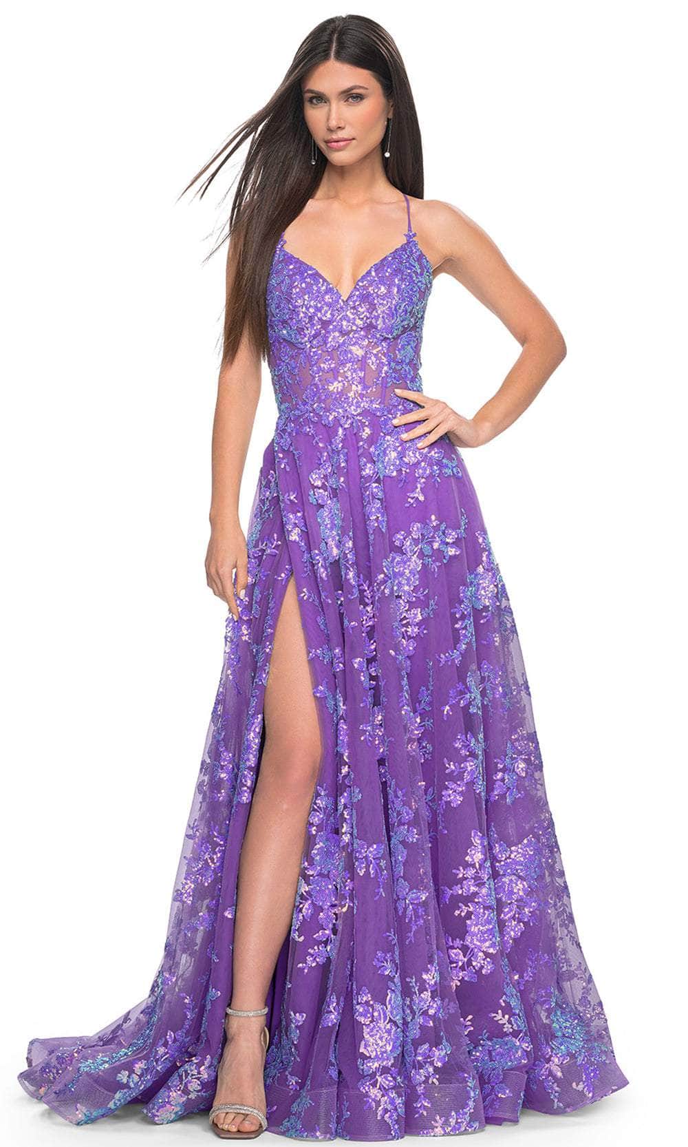 Image of La Femme 32291 - Shimmer Sleeveless A-Line Prom Gown