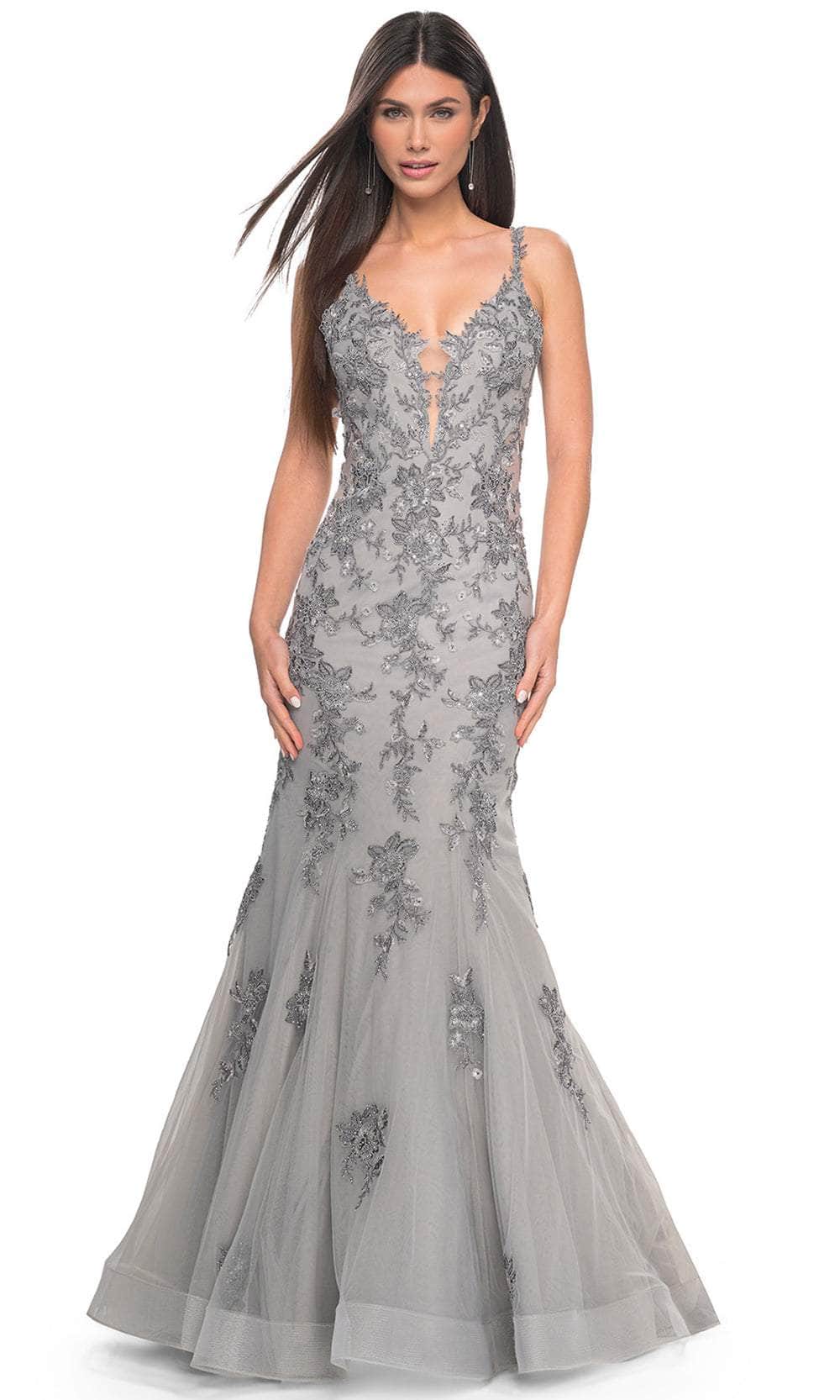 Image of La Femme 32295 - Embroidered Sleeveless Mermaid Prom Gown