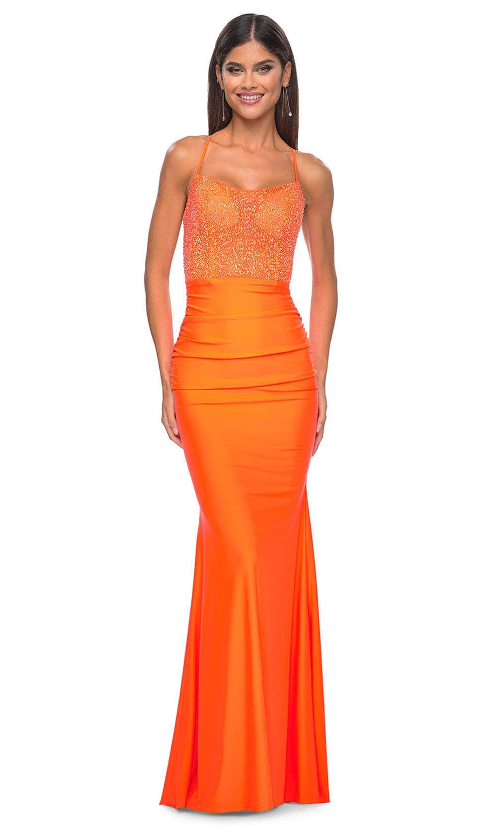 Image of La Femme 32325 - Rhinestone Embellished Sleeveless Prom Dress