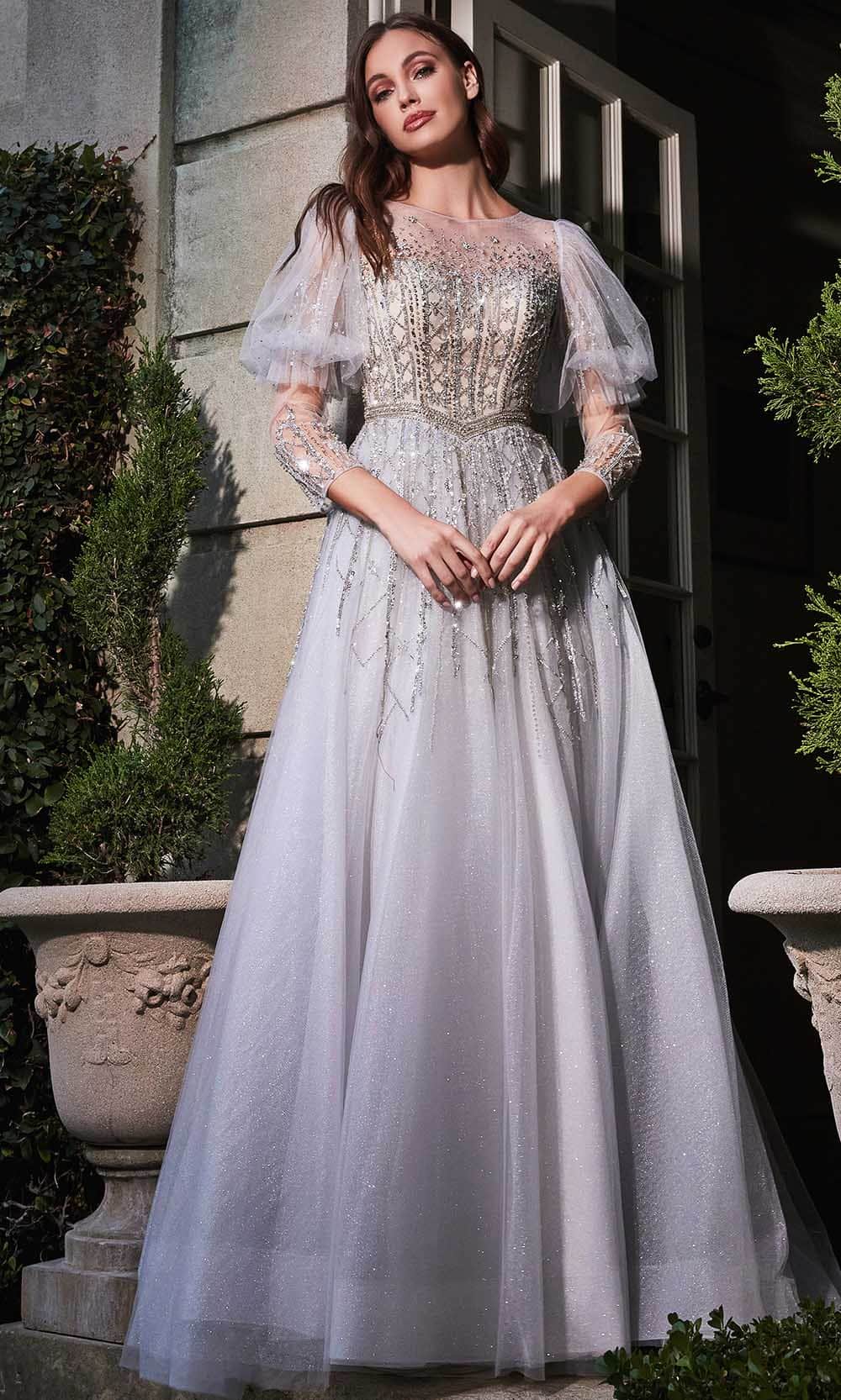 Image of Ladivine B707 - Puffed Sleeves Wedding Gown