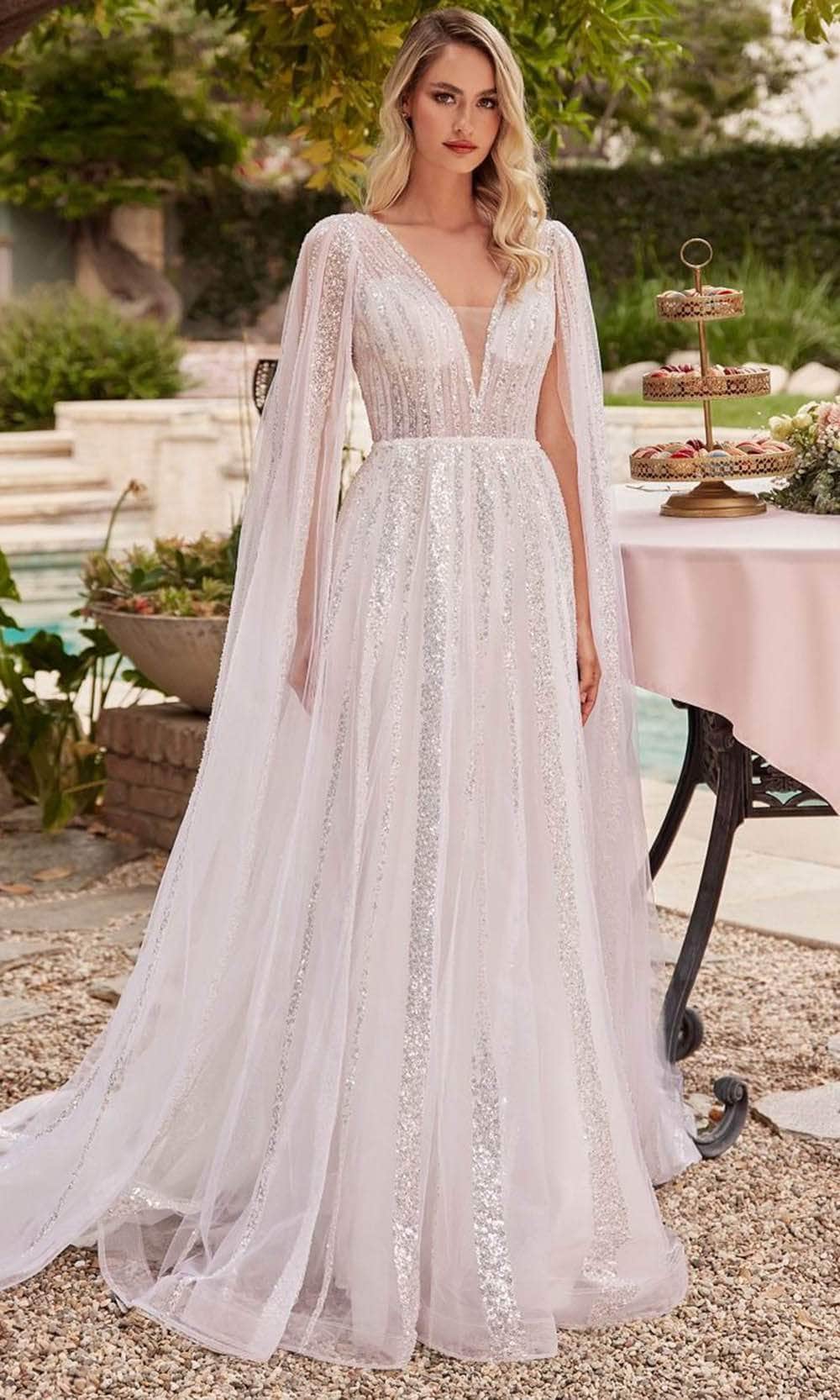 Image of Ladivine CD852W - Sequin Embellished A-line Bridal Gown