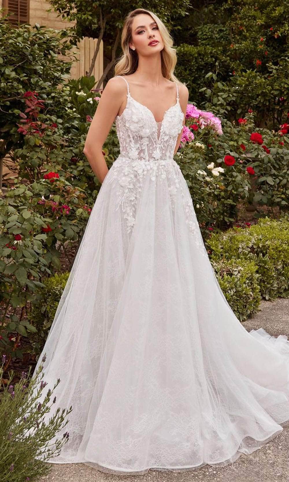 Image of Ladivine CD857W - Sleeveless A-Line Bridal Gown