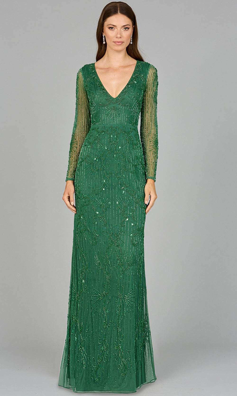 Image of Lara Dresses 29078 - Sheer Sleeve Beaded Evening Dress