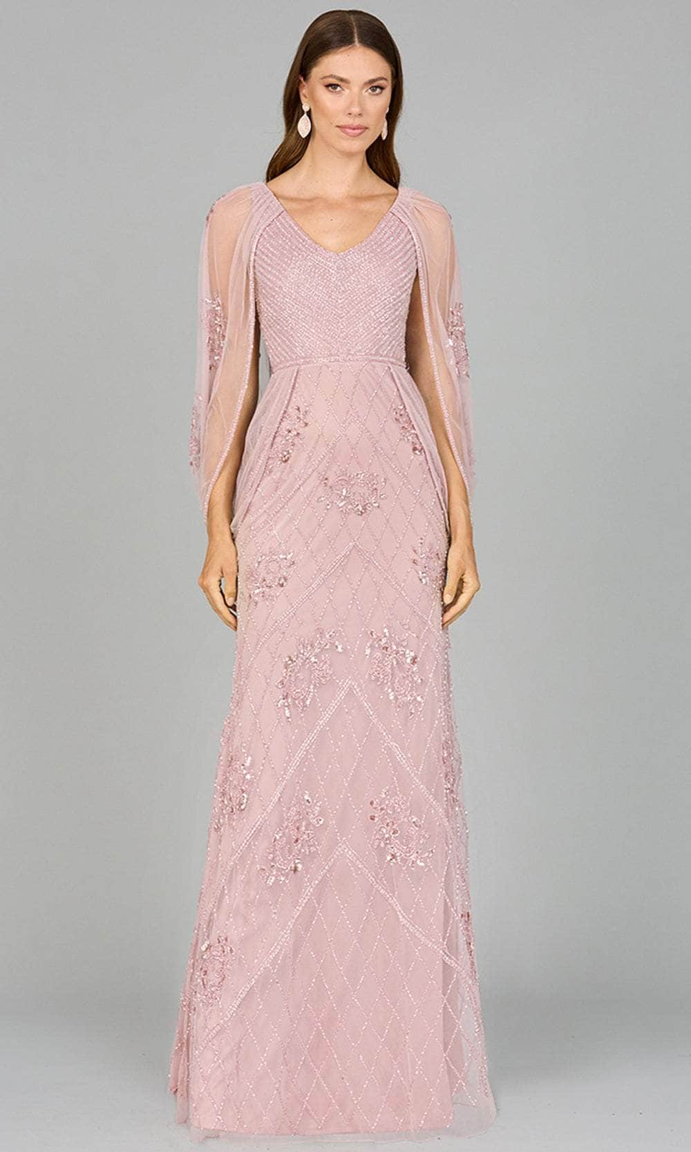 Image of Lara Dresses 29095 - Beaded Cape Sleeve Evening Dress
