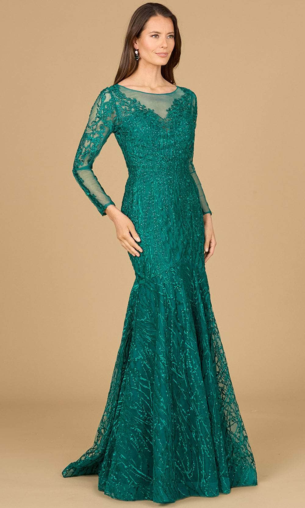 Image of Lara Dresses 29131 - Long Sleeve Applique Evening Gown