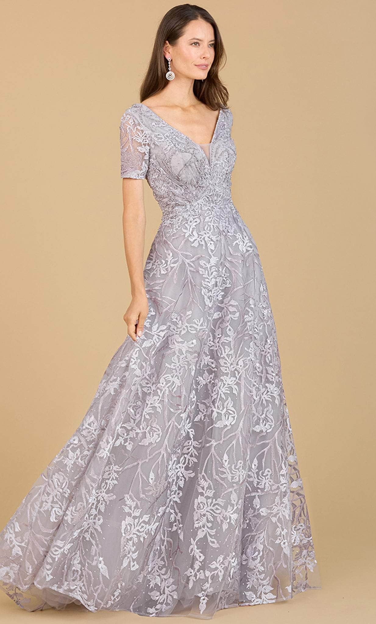 Image of Lara Dresses 29193 - Short Sleeve A-Line Evening Gown