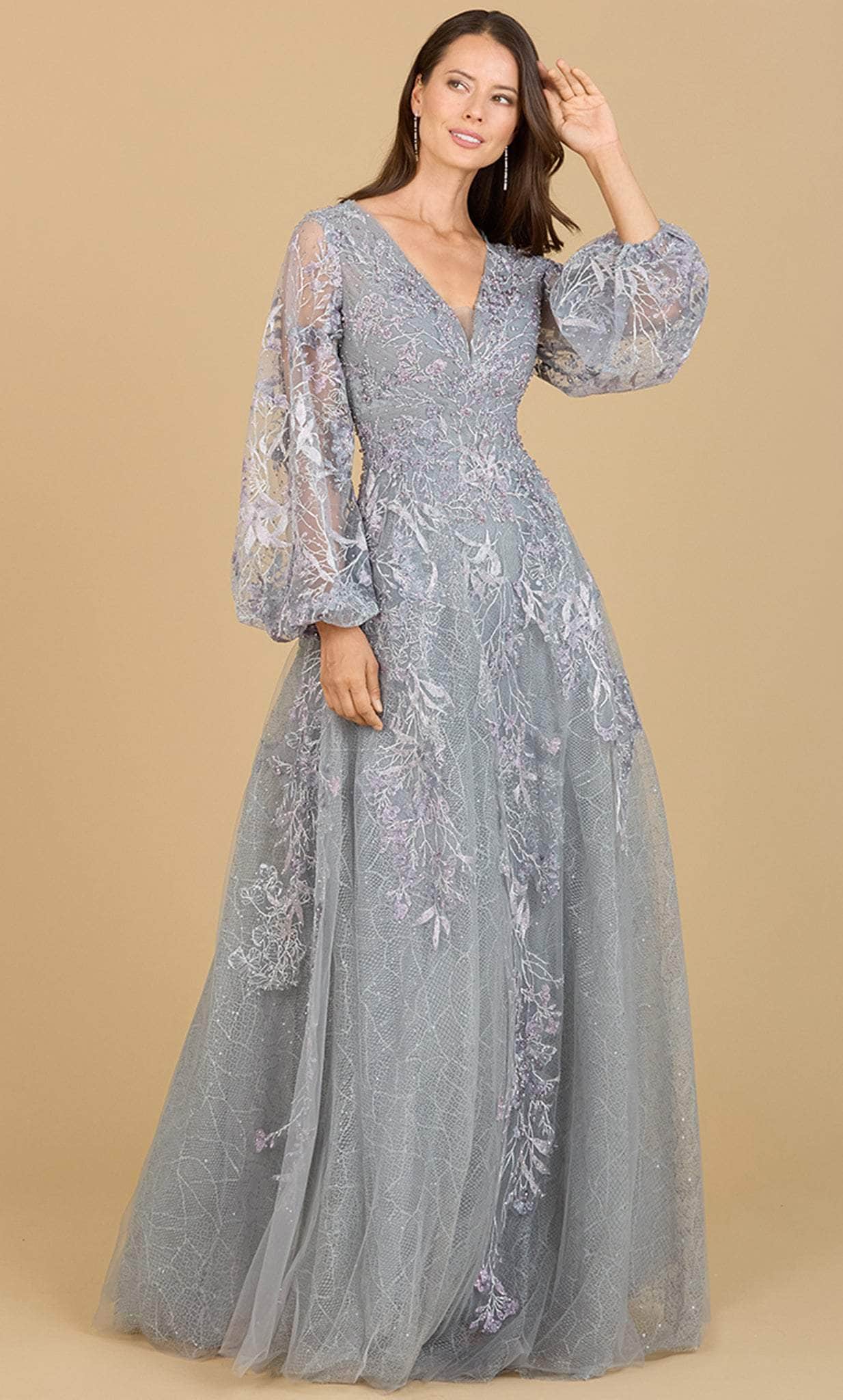 Image of Lara Dresses 29195 - Laced Tulle Semi-Ballgown