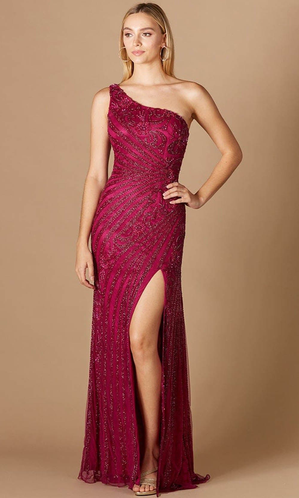 Image of Lara Dresses 29283 - Glitz and Glamour Asymmetrical Sleeveless Gown