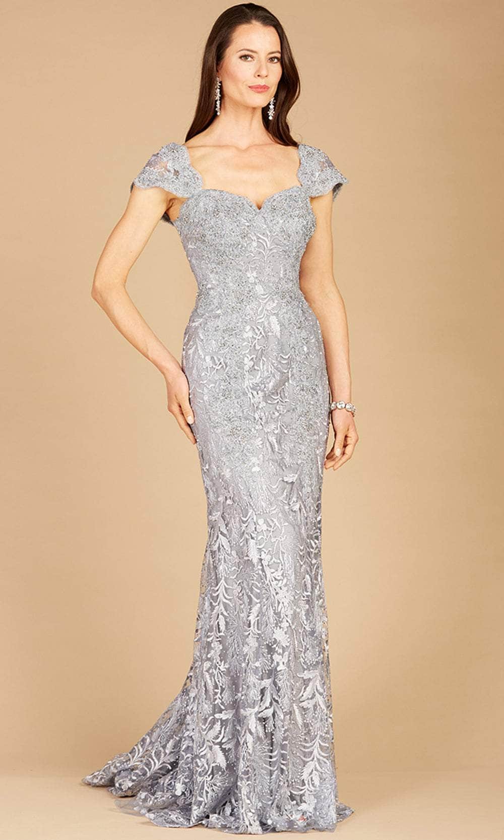Image of Lara Dresses 29295 - Embroidered Cap Sleeved Gown