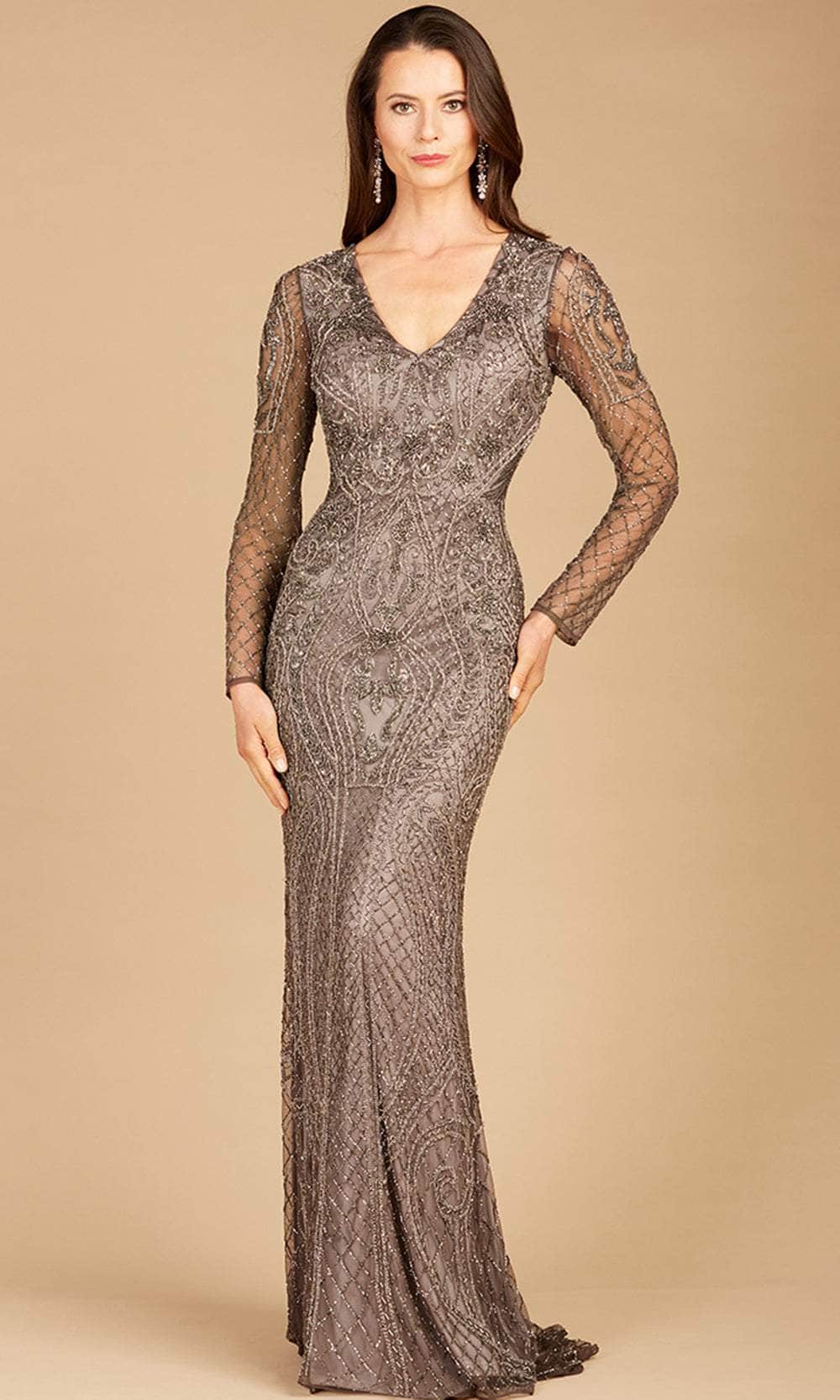 Image of Lara Dresses 29615 - Long Sheer Sleeved Evening Gown