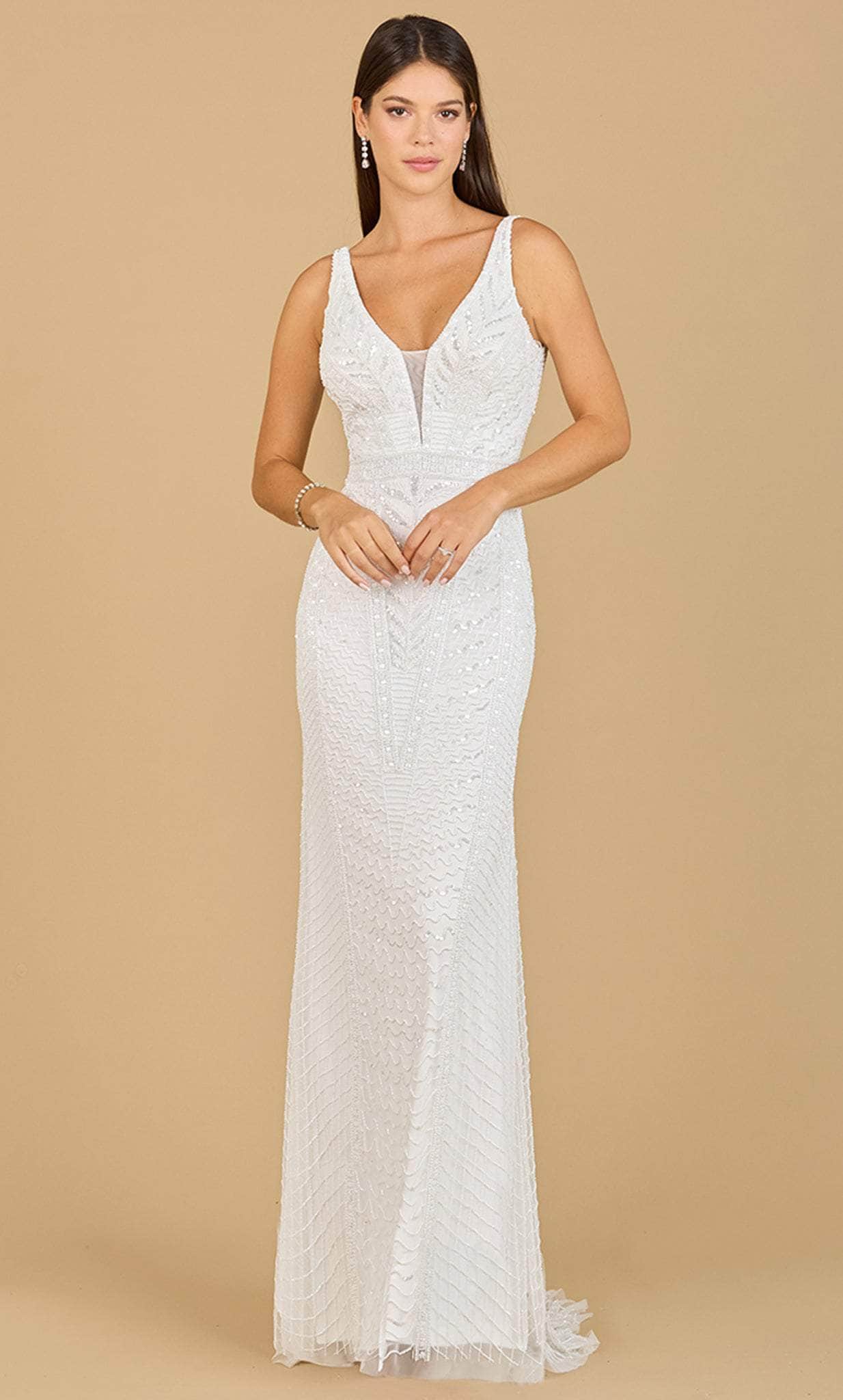 Image of Lara Dresses 51147 - V-Neck Beaded Bridal Dress