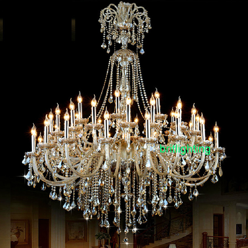 Image of Large Chandelier Crystal Modern Villa Staircase Big Hotel Hall Luxury Light Entrance Hall Chandeliers Ceiling Lamps Foyer Sitting Room Council Chamber