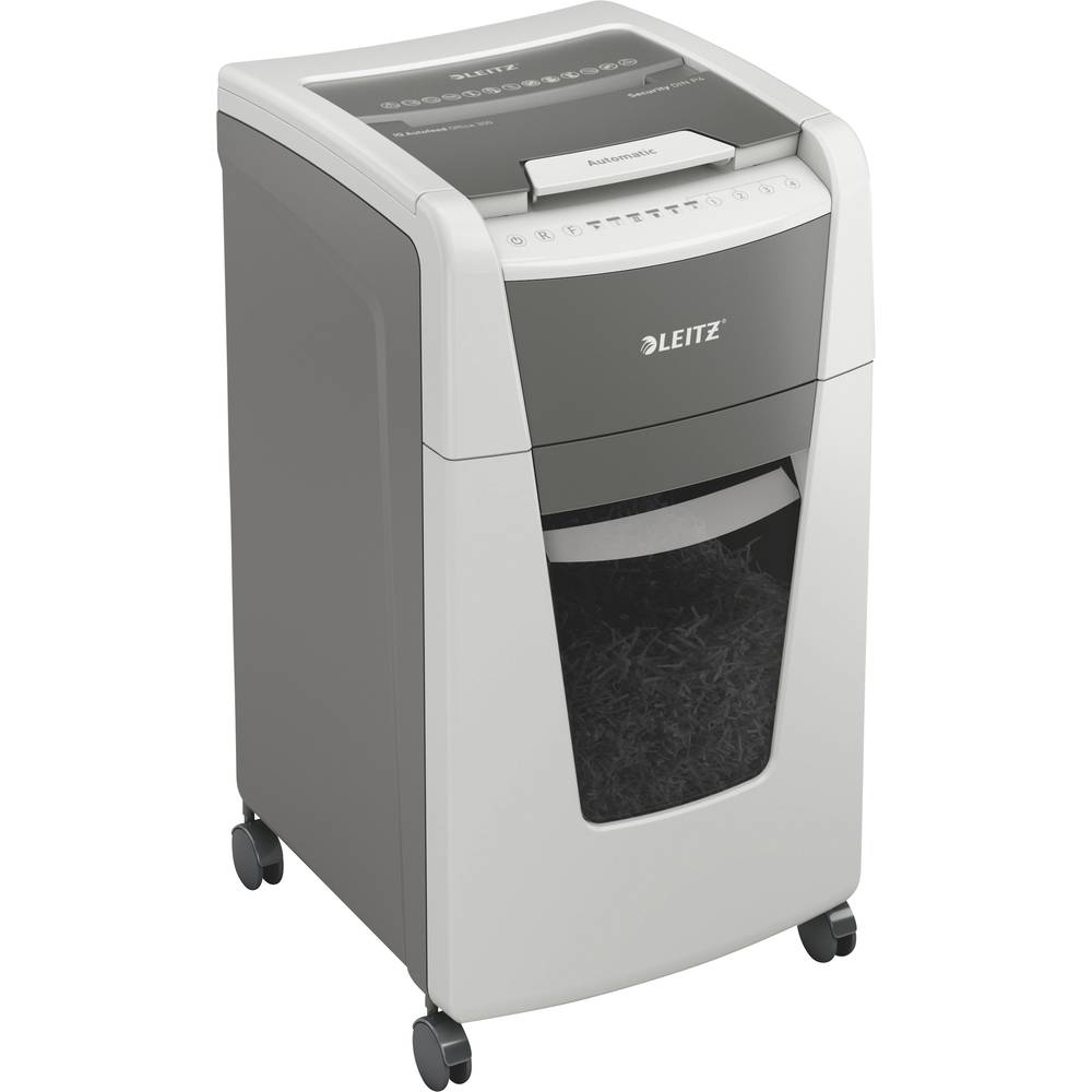Image of Leitz IQ Autofeed Office 300 Document shredder 300 sheet Particle cut P-4 60 l Also shreds Paper clips Staples Credit