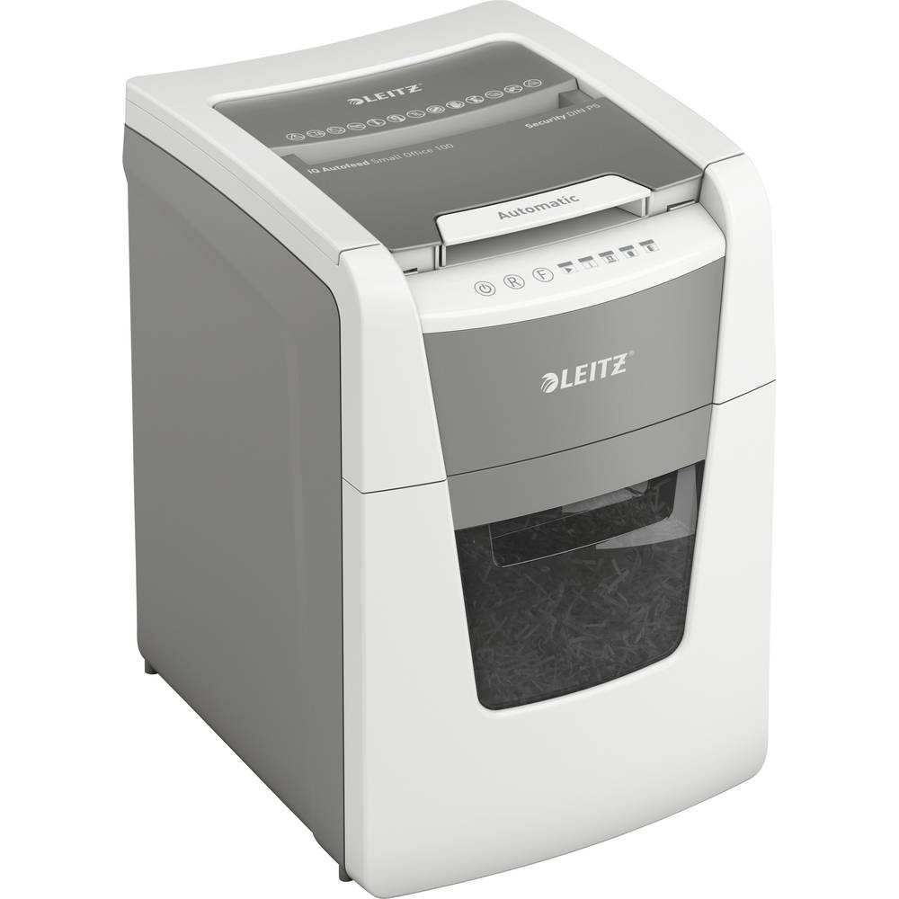 Image of Leitz IQ Autofeed Small Office 100 Document shredder 100 sheet Micro-cut 2 x 15 mm P-5 34 l Also shreds Paper clips