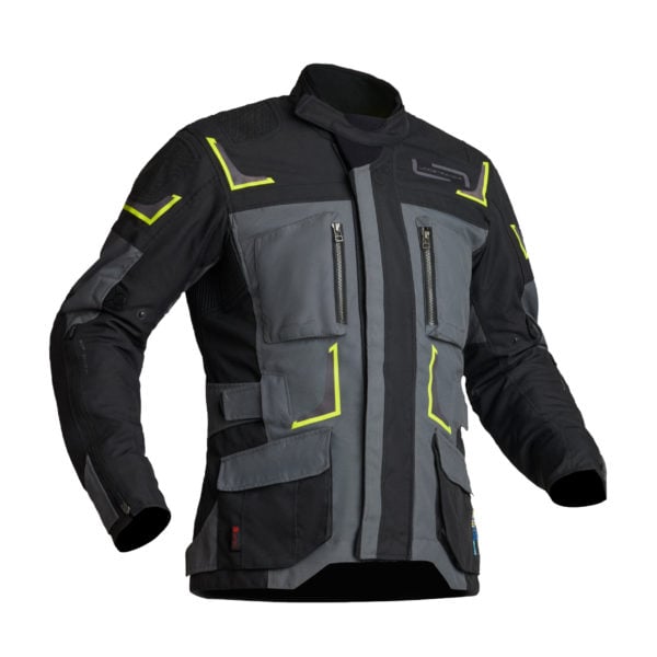 Image of Lindstrands Myrvik Textile Jacket Gray Black Yellow Talla 46