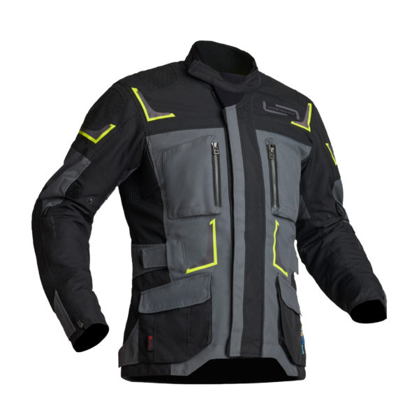 Image of Lindstrands Myrvik Textile Jacket Gray Black Yellow Talla 52