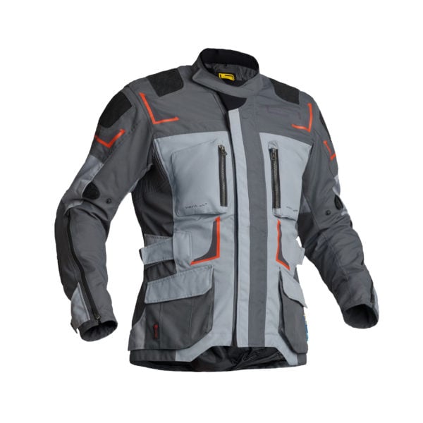 Image of Lindstrands Myrvik Textile Jacket Light Gray Black Orange Talla 60