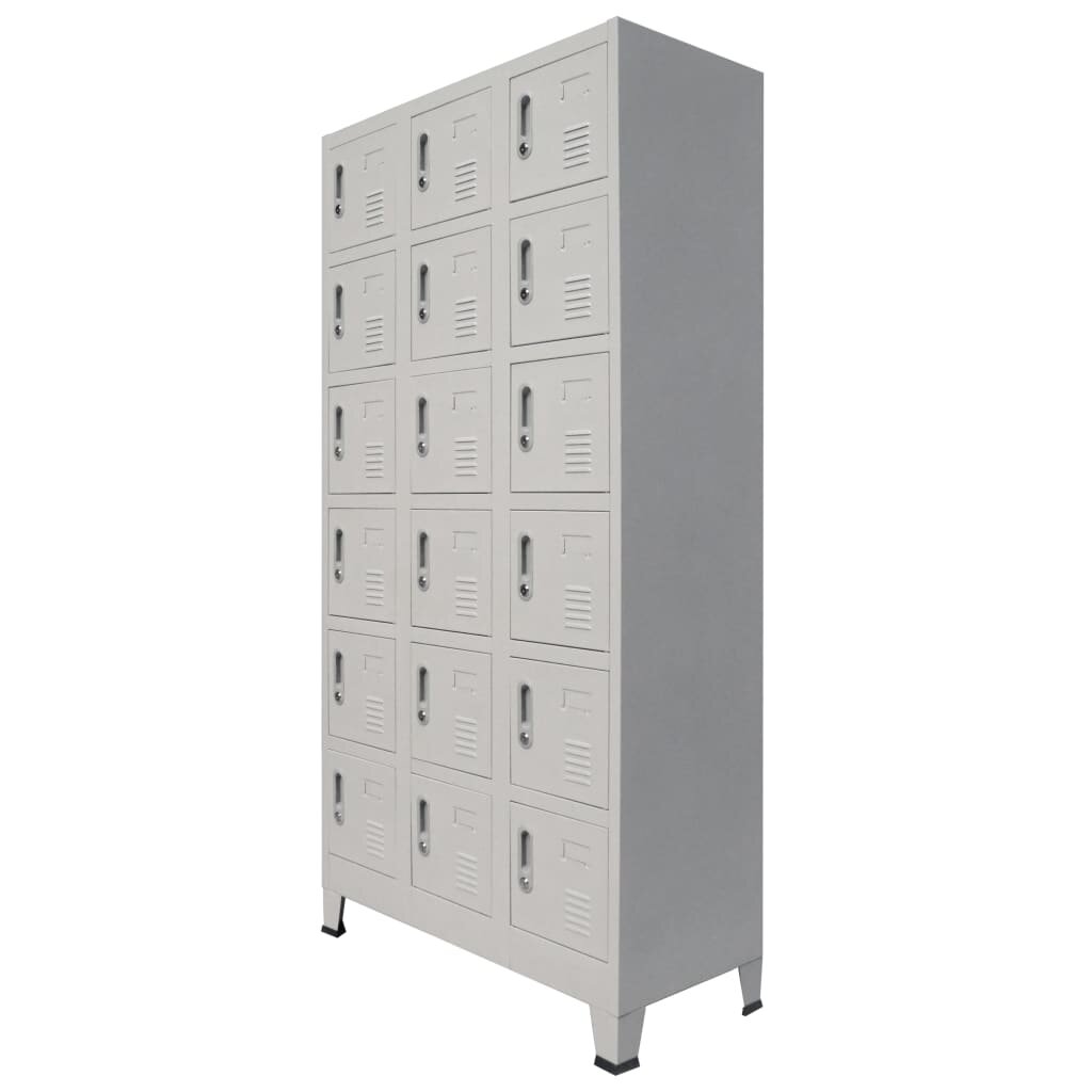 Image of Locker Cabinet with 18 Compartments Metal 354"x157"x709"