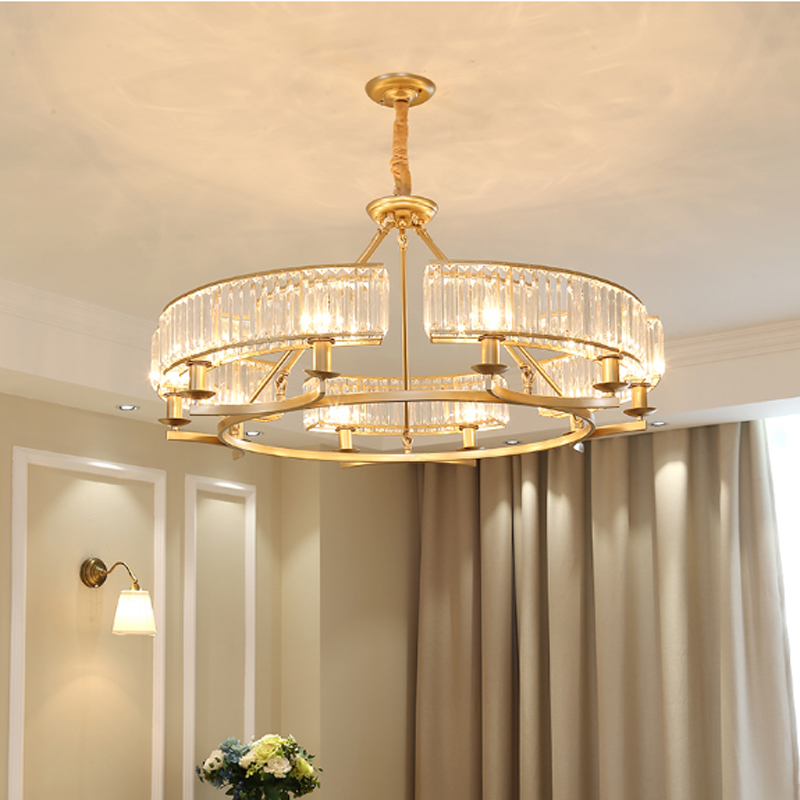Image of Luxury Crystal Chandeliers Living Room Crystal Light Modern led Chandelier Lighting Bedroom Dining Table Hanging Lamp Nordic Pendant Lamps