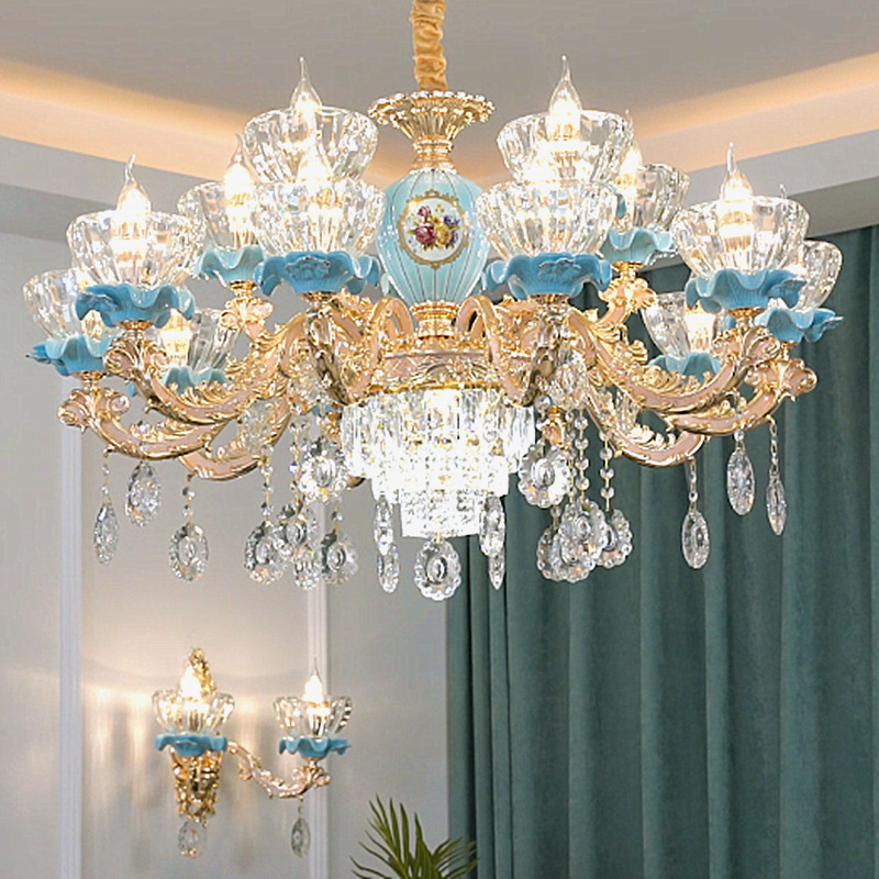 Image of Luxury Crystal chandelier for Living Room Classic Chandelier Light Fixtures Bedroom Gold Lamps Ceiling Pendant Lamp