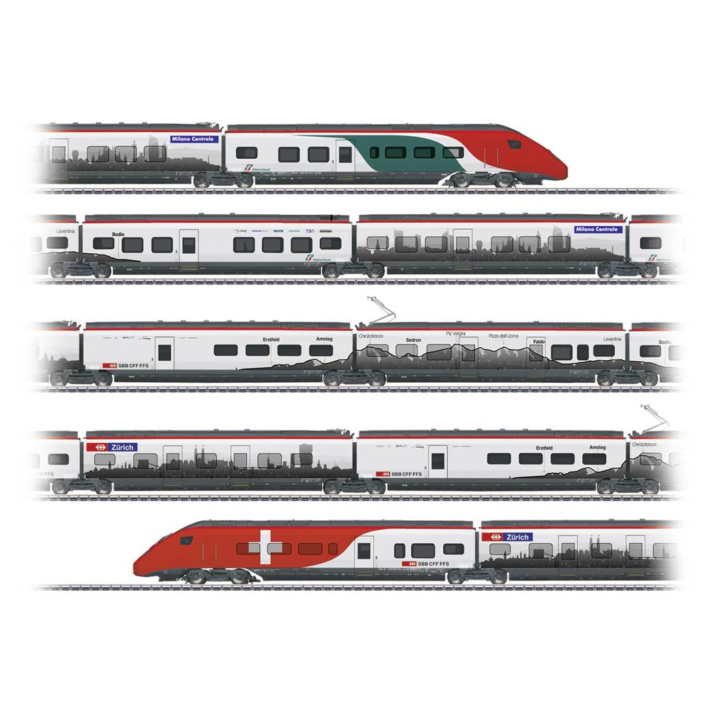 Image of MÃ¤rklin 39811 H0 high-speed train set RABe 501 Giruno of SBB