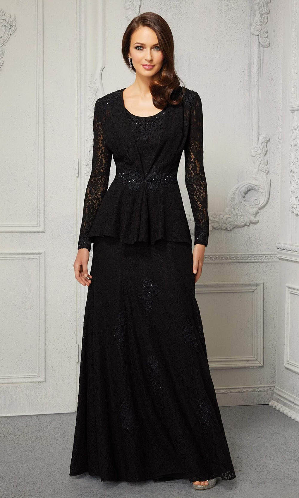 Image of MGNY By Mori Lee - 72422 Two Piece Formal Lace Evening Dress