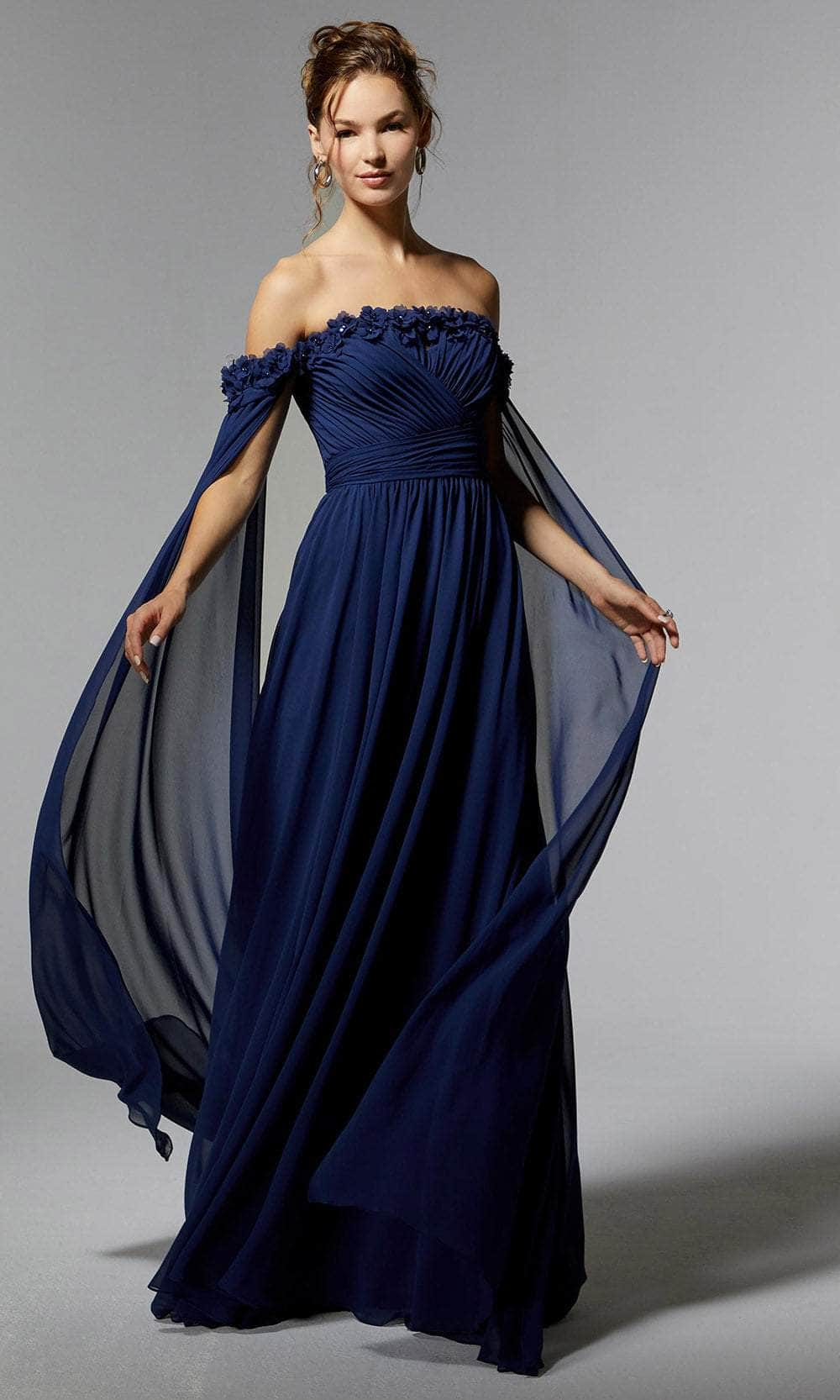 Image of MGNY By Mori Lee 72902 - Chiffon A-Line Evening Dress