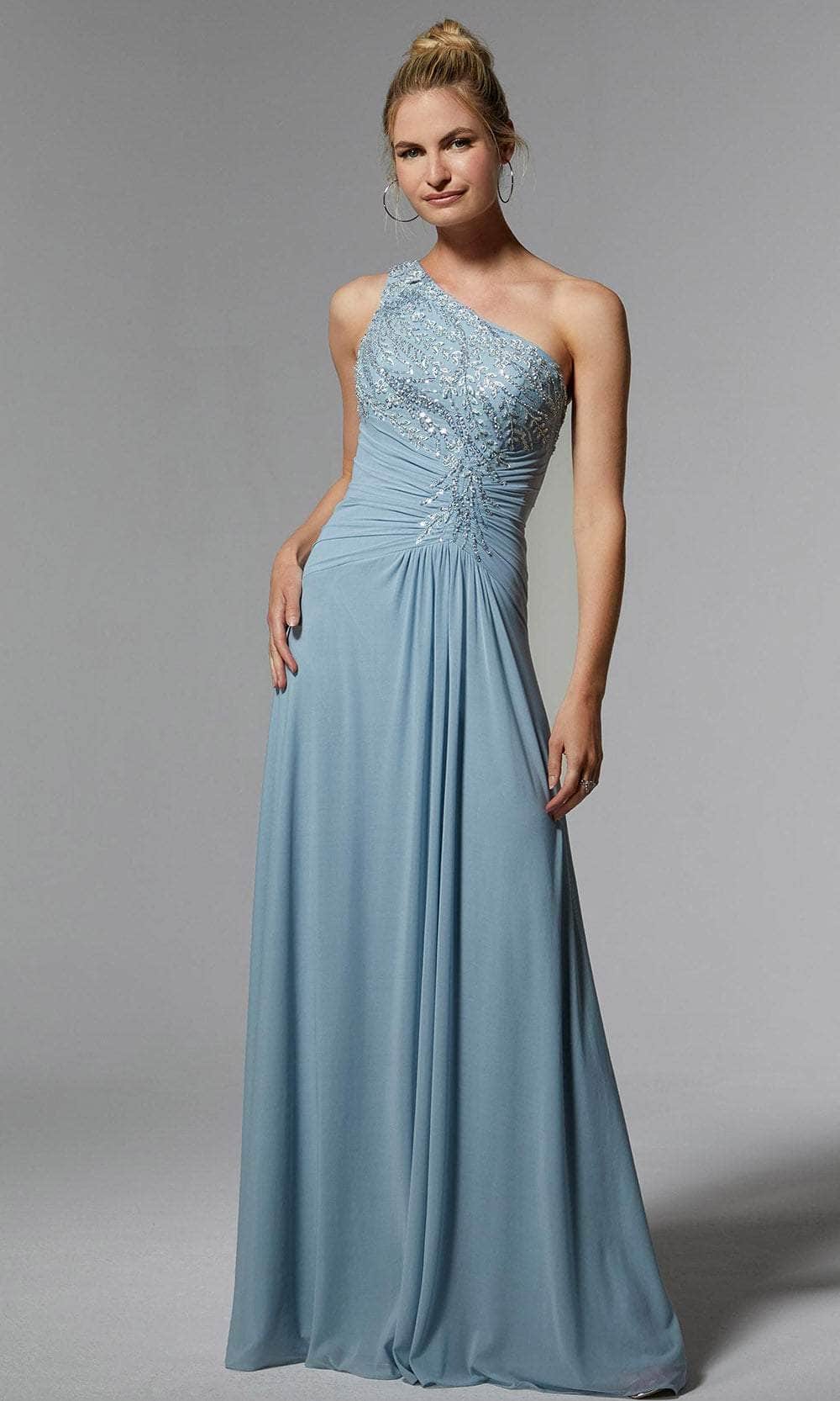 Image of MGNY By Mori Lee 72910 - Ruched Waist Evening Dress