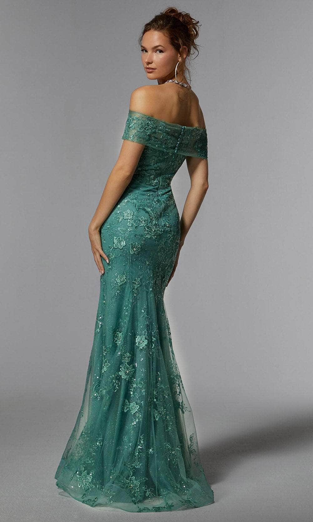 Image of MGNY By Mori Lee 72936 - Floral Embroidered Evening Dress
