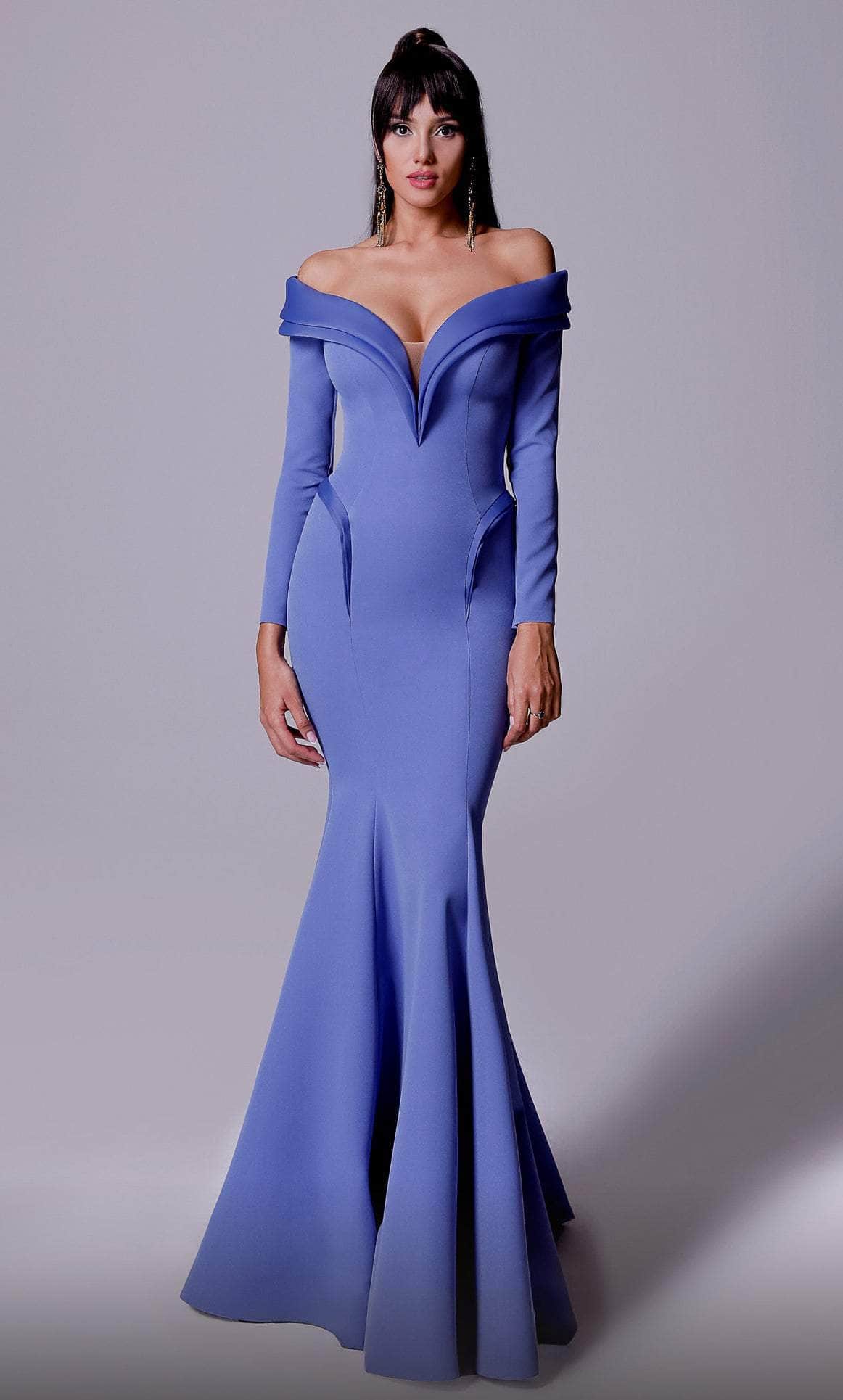 Image of MNM Couture 2711 - Side Peplum Formal Dress