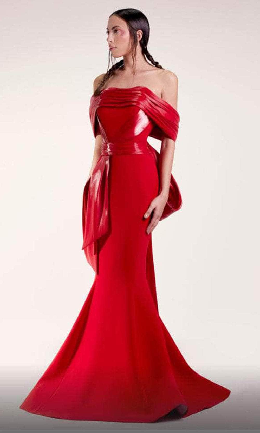Image of MNM Couture G1424 - Mettalic and Matte Formal Gown