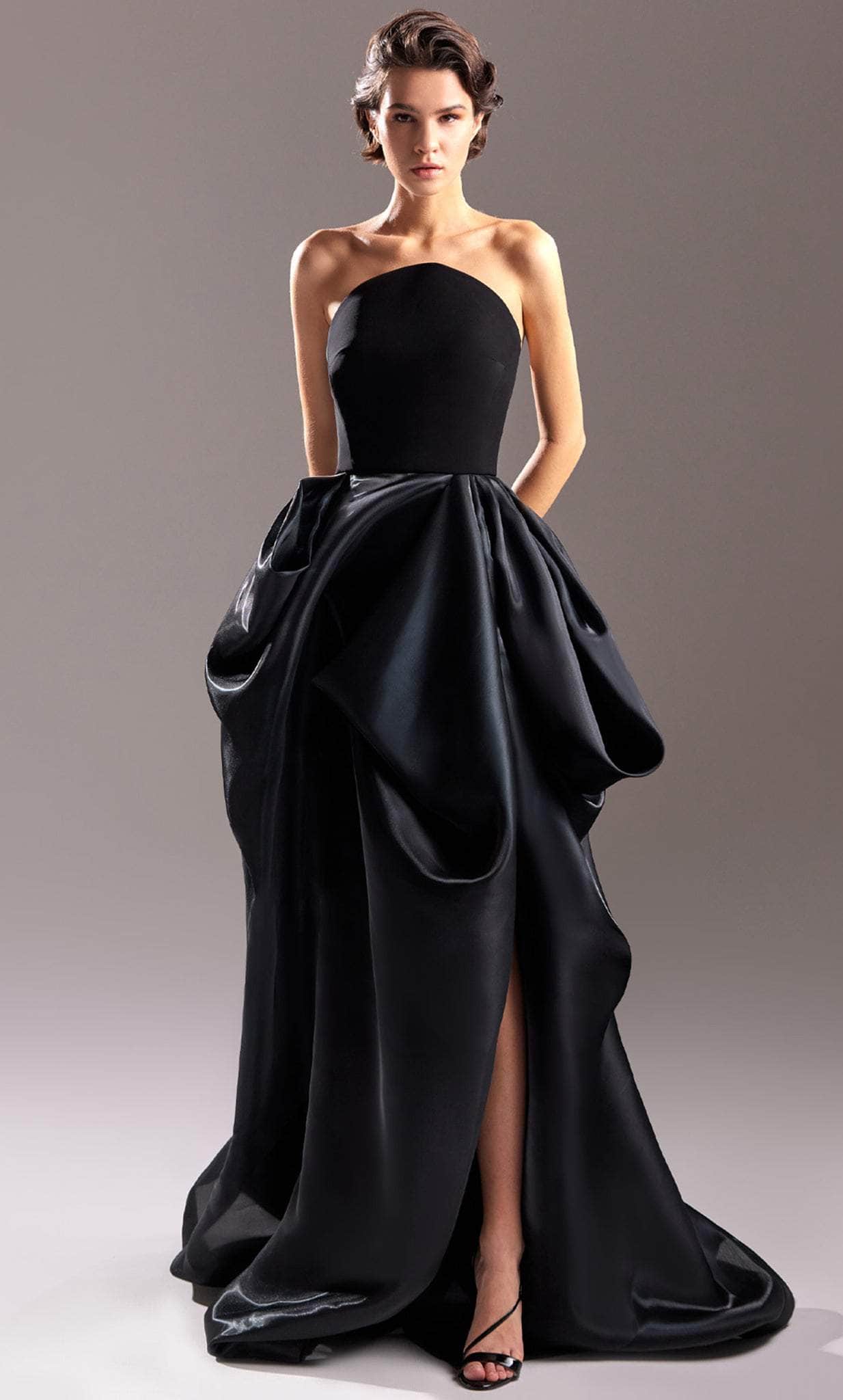 Image of MNM Couture G1509 - Strapless Draped Evening Gown