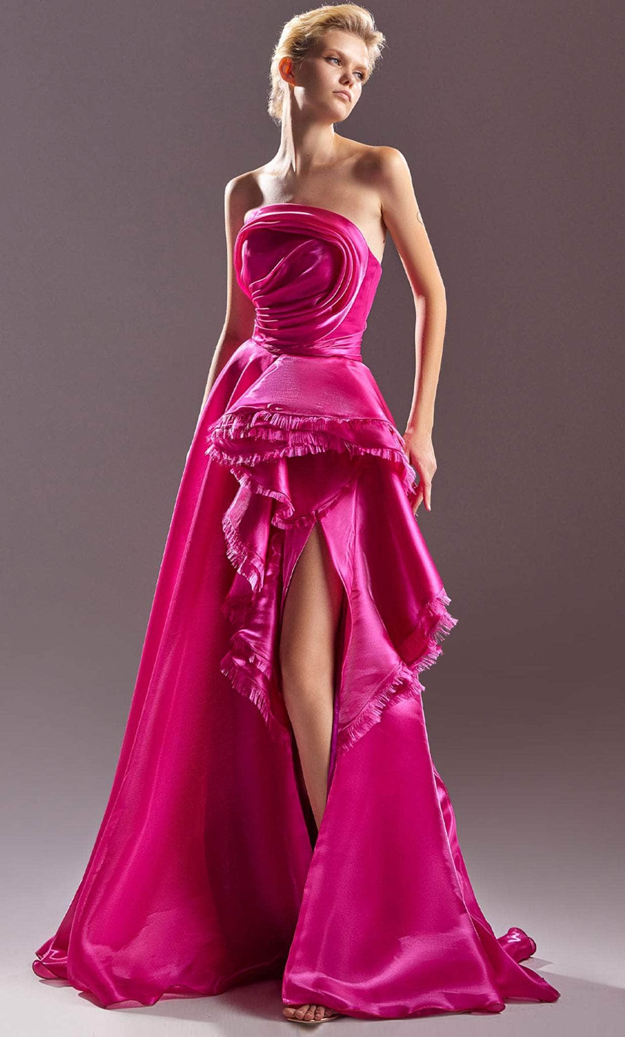 Image of MNM Couture G1514 - Ruffled A-line Evening Dress