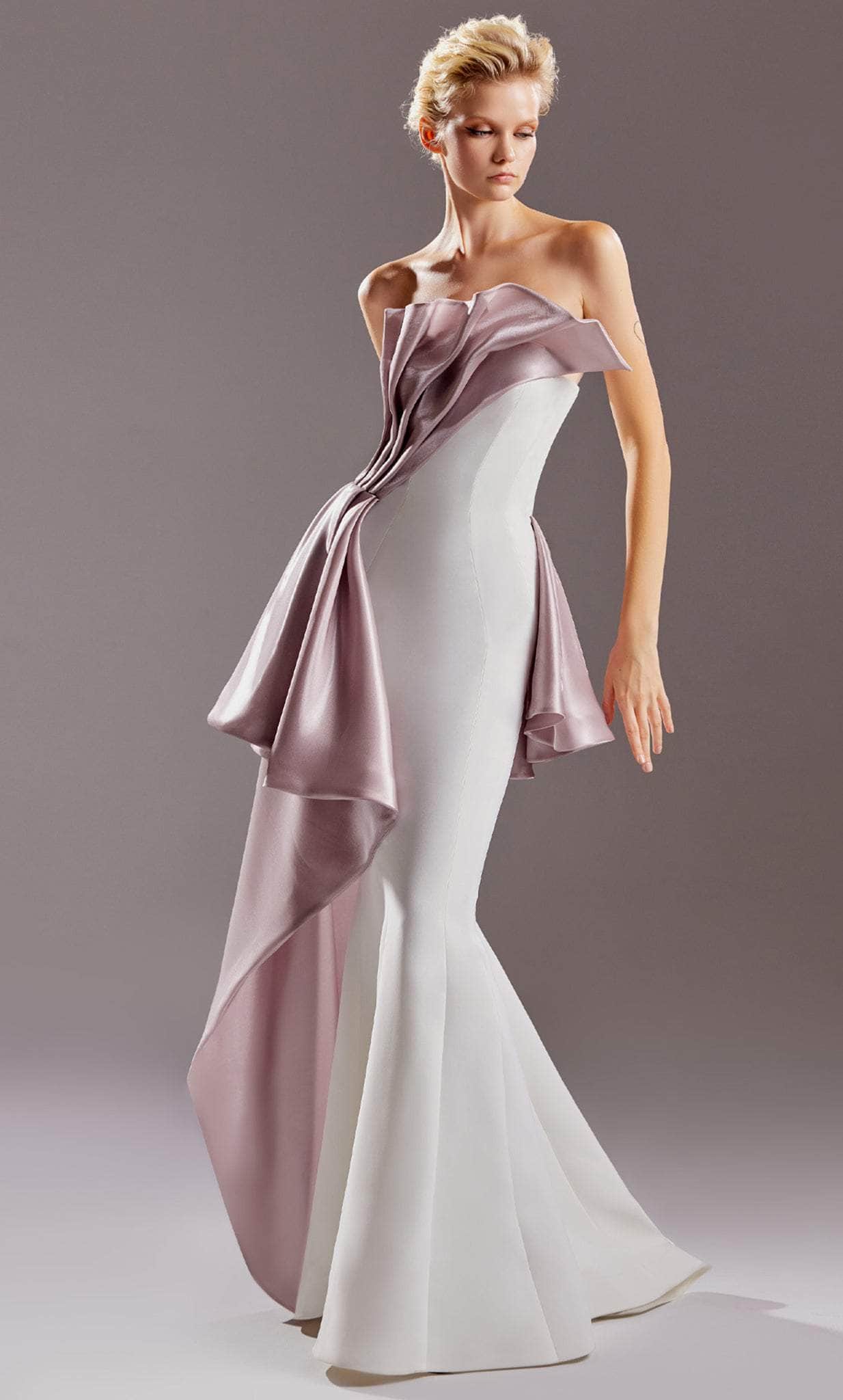 Image of MNM Couture G1517 - Strapless Ruffled Evening Dress