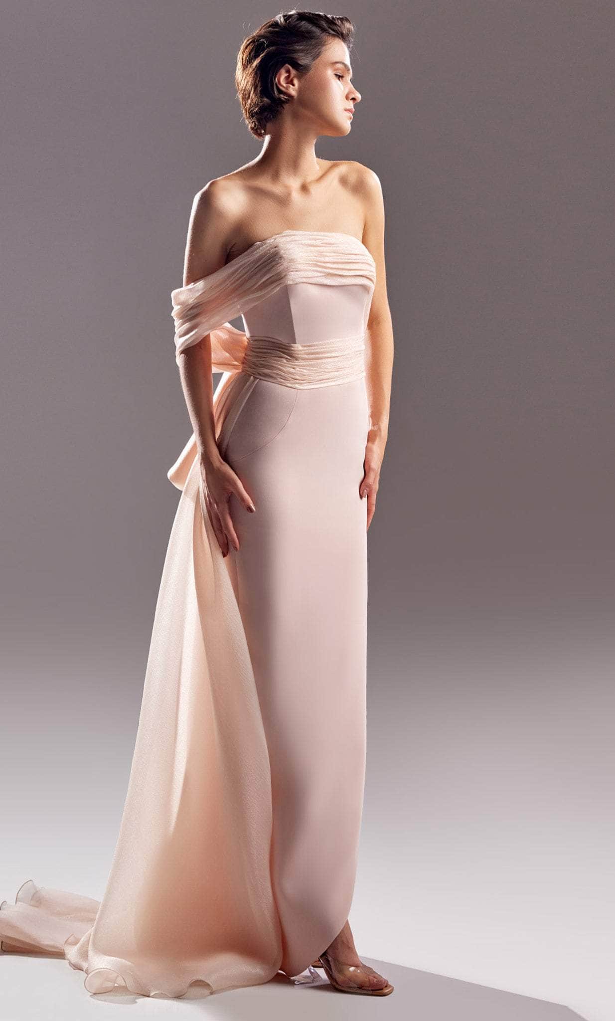 Image of MNM Couture G1520 - Straight Across Column Evening Dress