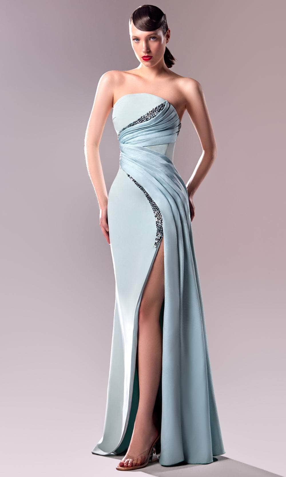 Image of MNM Couture G1608 - Strapless Crystal Bead Embellished Gown