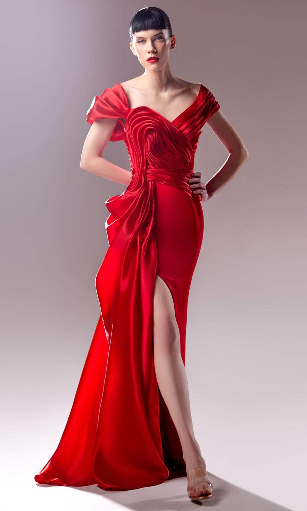 Image of MNM Couture G1624 - Organza Draped Mermaid Gown
