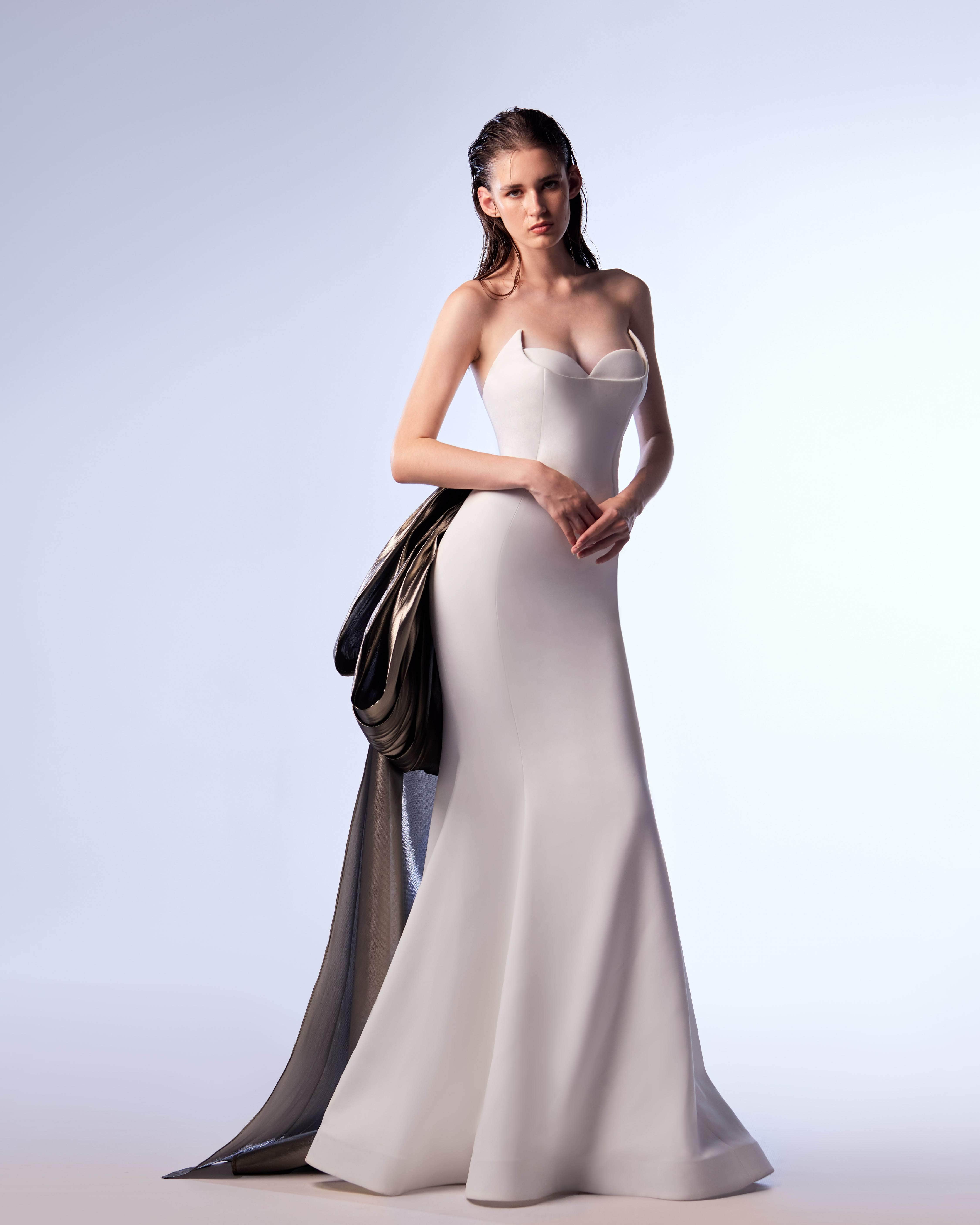 Image of MNM Couture G1720 - Metallic Bow Evening Gown