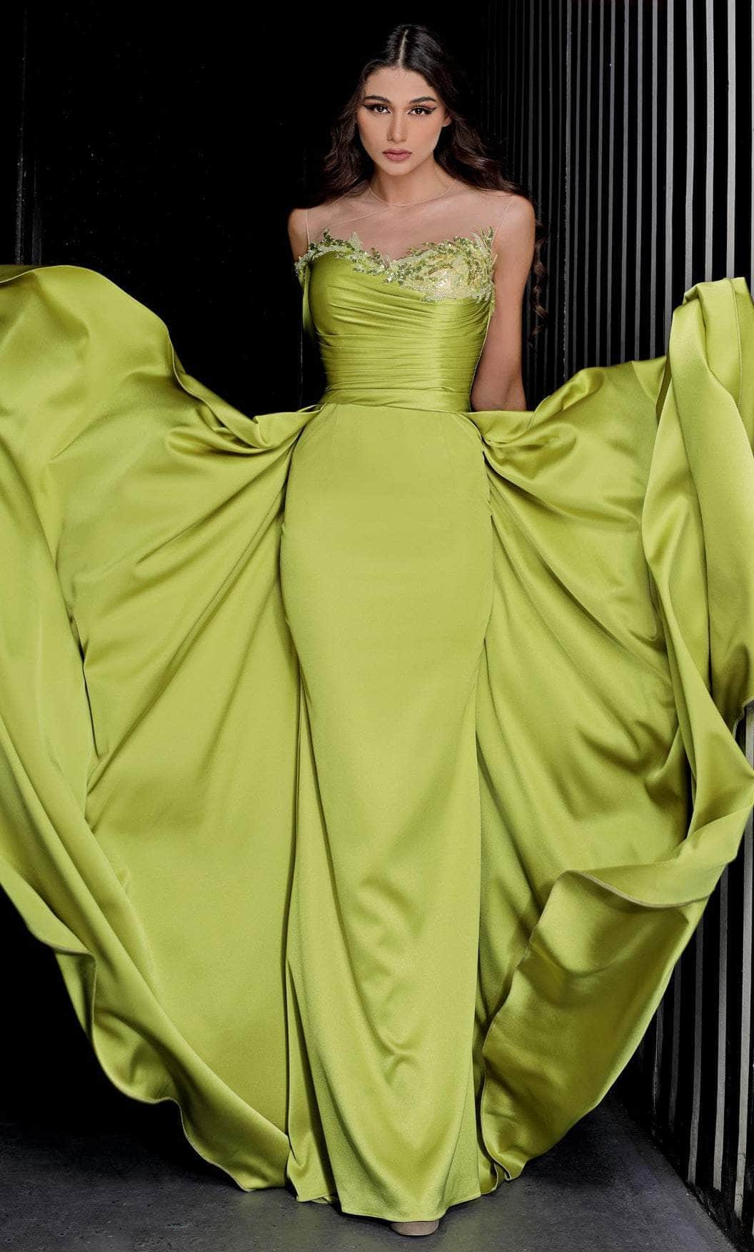 Image of MNM Couture K3985 - Strapless Overskirt Prom Gown