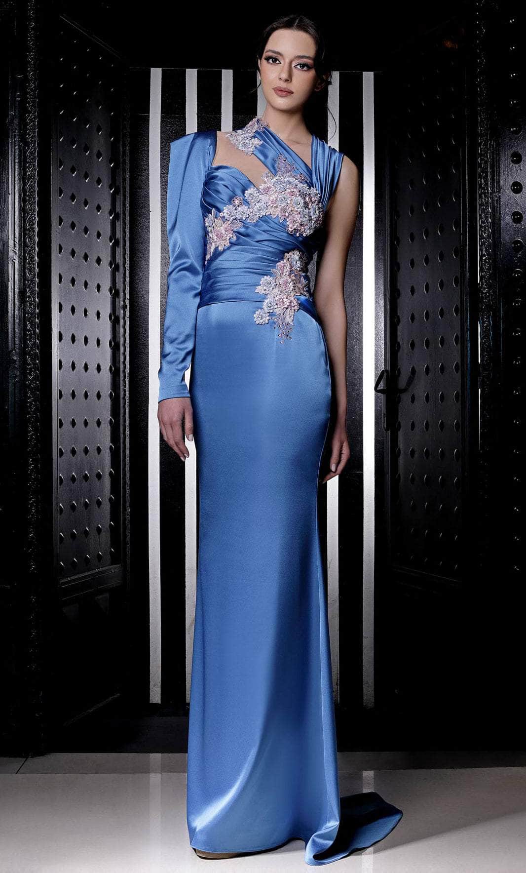 Image of MNM Couture K3986 - Asymmetrical Neckline Prom Dress