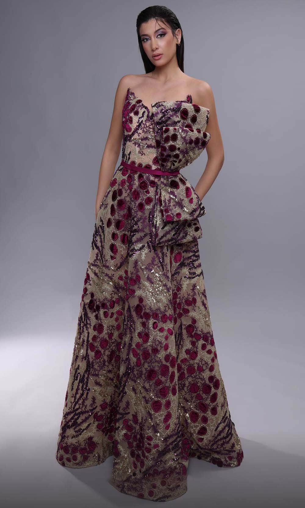 Image of MNM Couture K4078 - Beaded A-Line Evening Dress