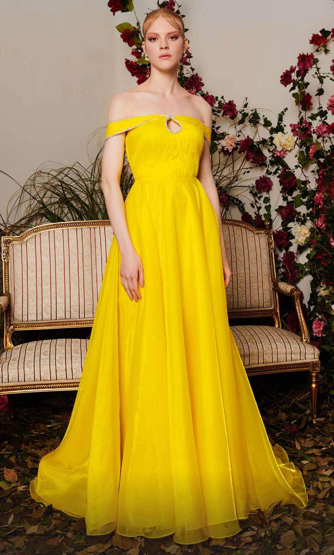 Image of MNM Couture N0484 - Off Shoulder Front Keyhole Evening Gown