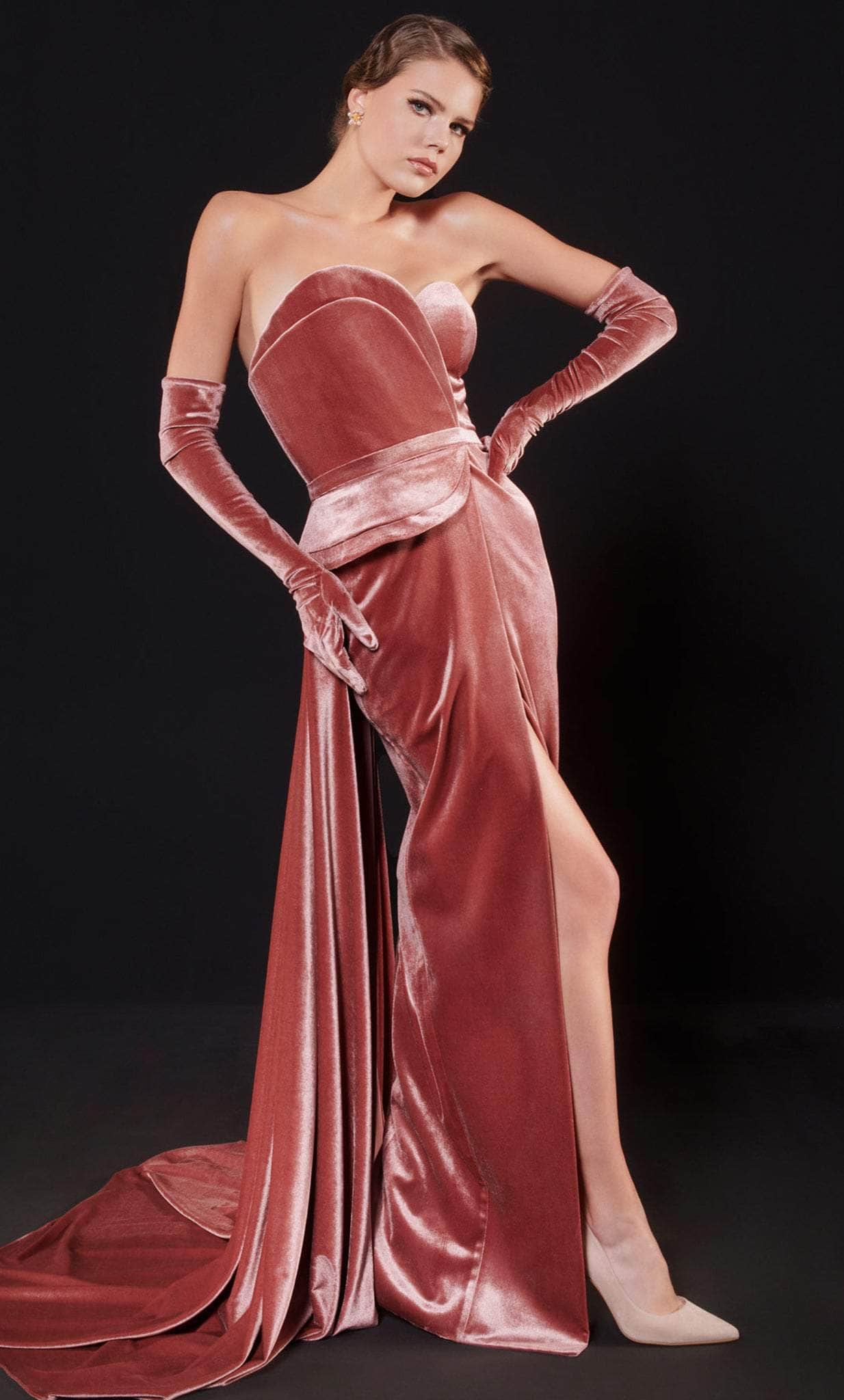 Image of MNM Couture N0515 - Sweetheart Velvet Evening Gown
