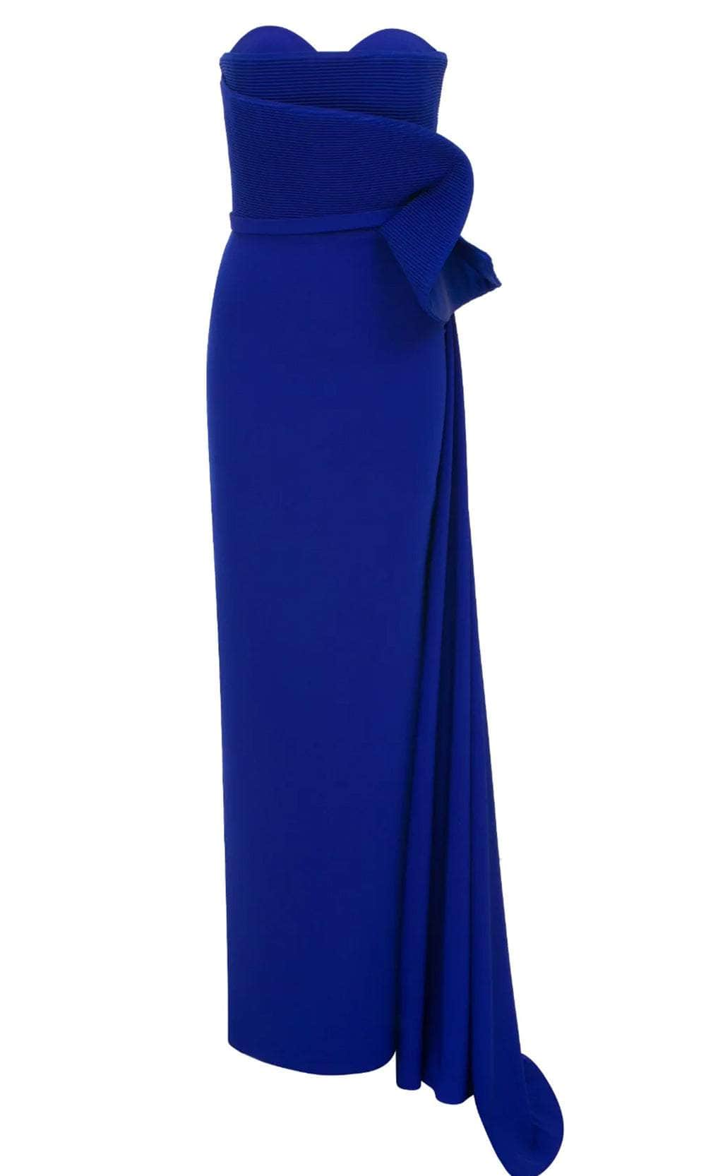 Image of MNM Couture N0520A - Strapless 3D Drape Crepe Gown