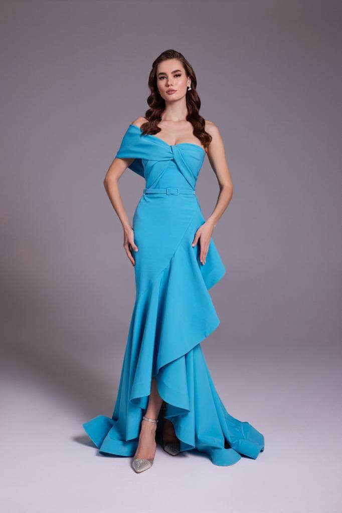 Image of MNM Couture N0546 - Bow Accent High-Low Mermaid Gown