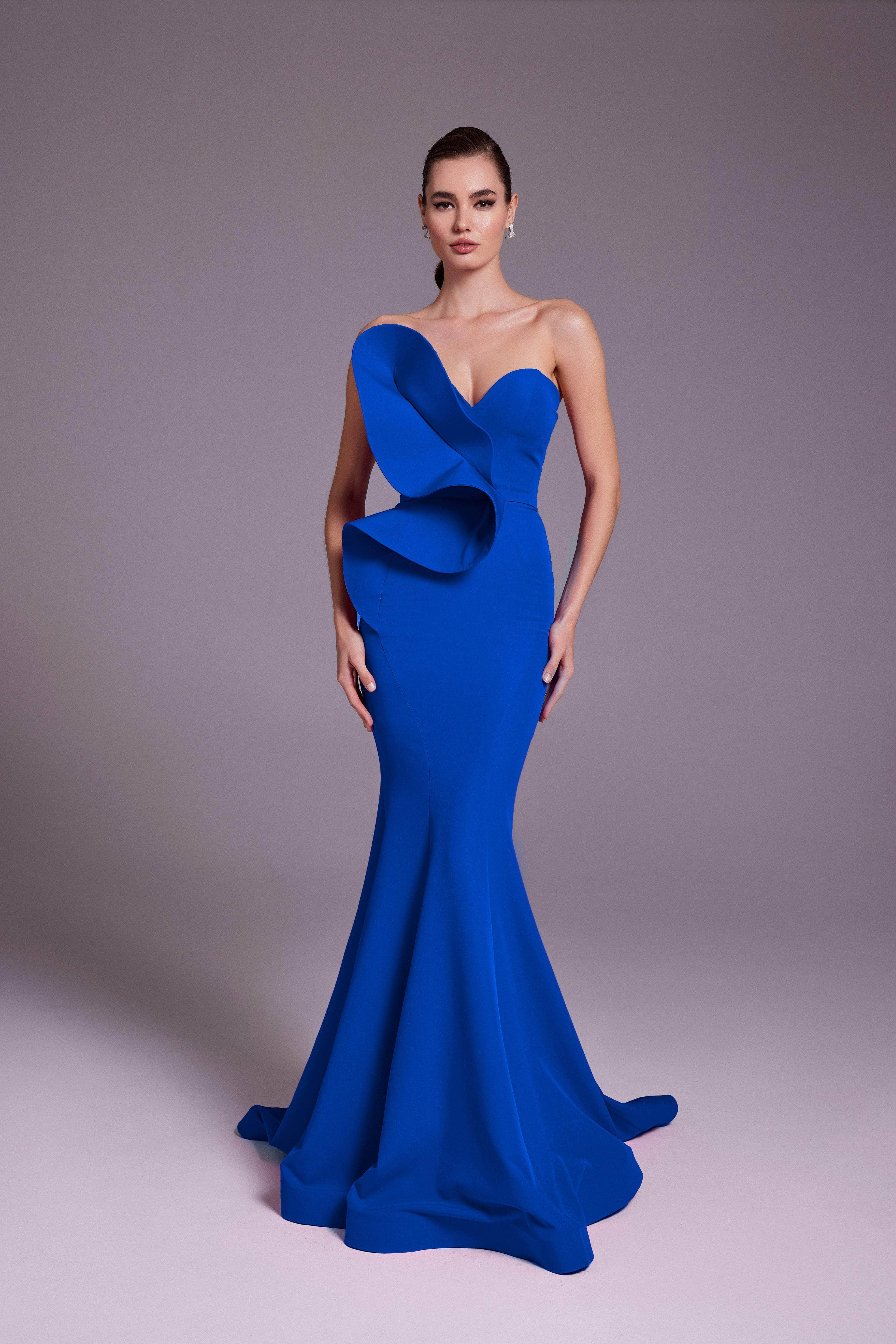 Image of MNM Couture N0548 - Strapless Crepe Mermaid Gown