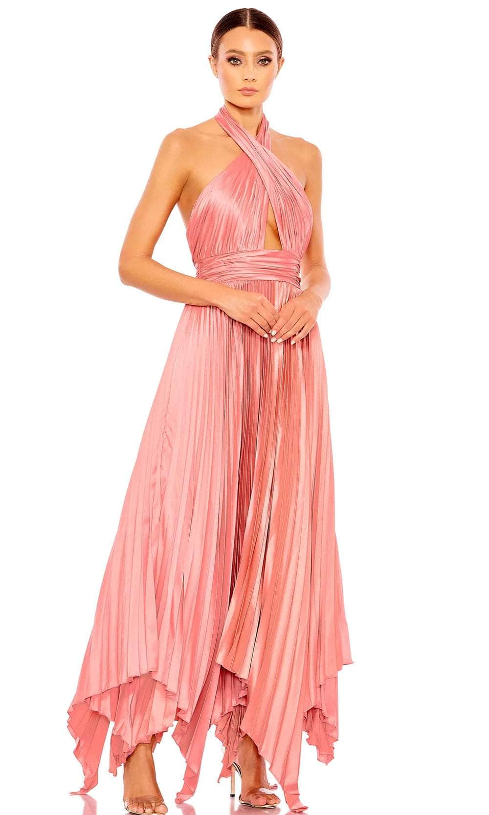 Image of Mac Duggal 11302 - Halter Neck Pleated Prom Gown