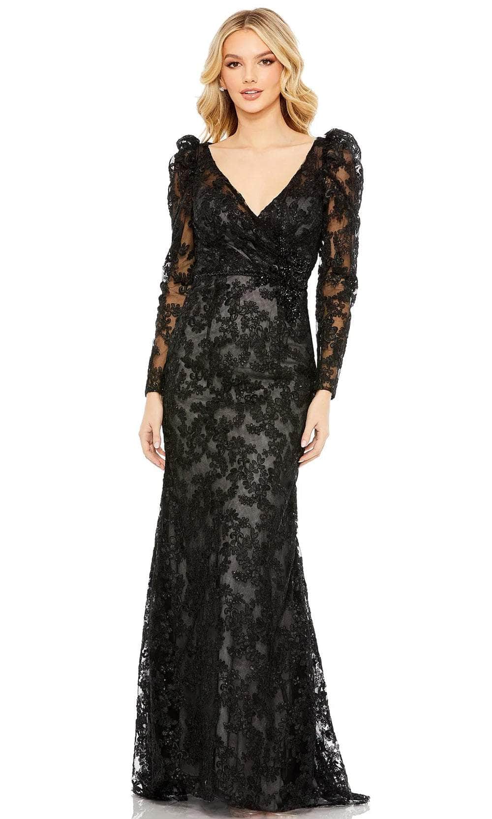 Image of Mac Duggal 11324 - Embroidered Lace Evening Dress