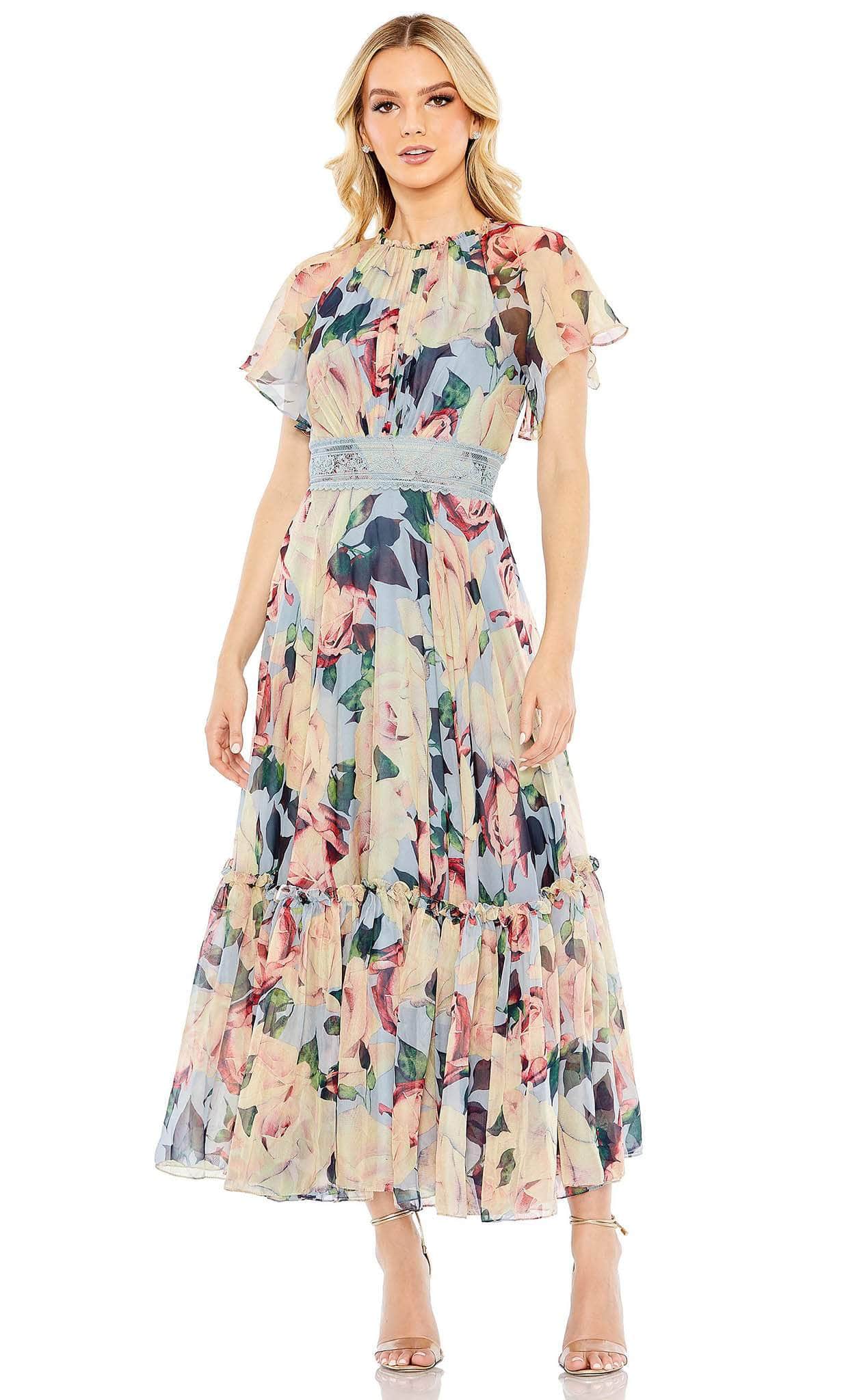 Image of Mac Duggal 11400 - Floral Printed A-line Dress