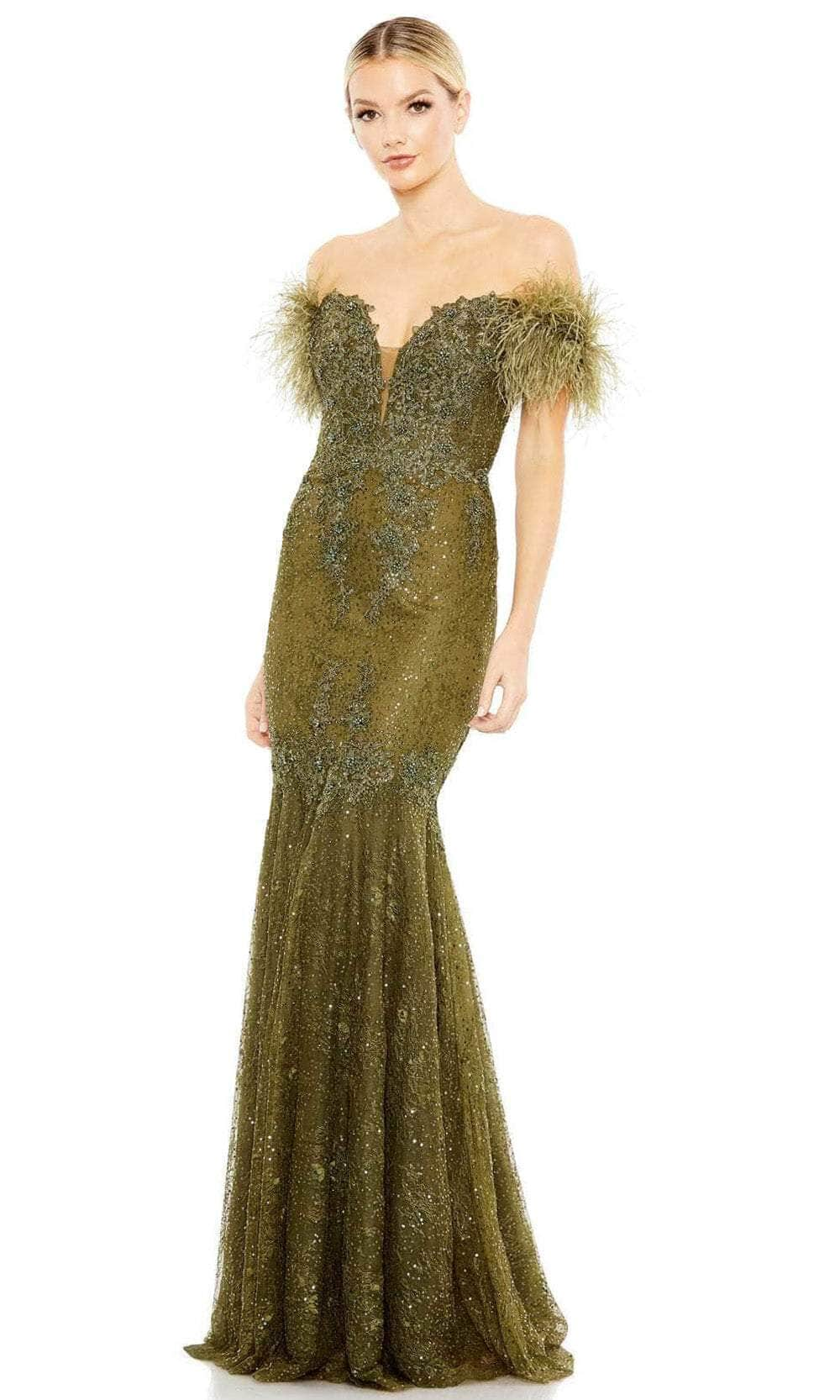 Image of Mac Duggal 20246 - Feathered Long Evening Dress